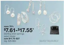 JC Penney Sterling silver earrings offer