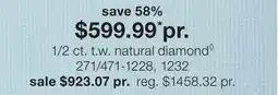 JC Penney 1/2 ct. t.w. natural diamond◊ offer