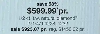 JC Penney 1/2 ct. t.w. natural diamond◊ offer