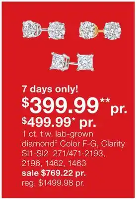 JC Penney 1 ct. t.w. lab-grown diamond‡ offer