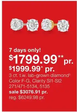 JC Penney 3 ct. t.w. lab-grown diamond◊ offer