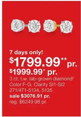 JC Penney 3 ct. t.w. lab-grown diamond◊ offer