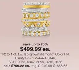 JC Penney 1/2 to 1 ct. t.w. lab-grown diamond‡ Color H-I, Clarity SI2-I1 offer