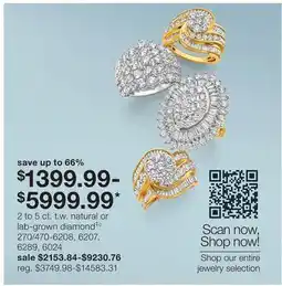 JC Penney 2 to 5 ct. t.w. natural or lab-grown diamond‡◊ offer