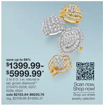 JC Penney 2 to 5 ct. t.w. natural or lab-grown diamond‡◊ offer
