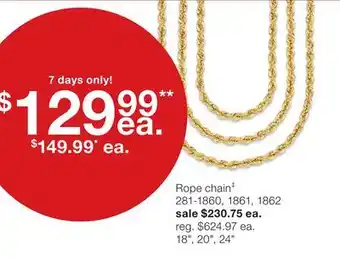 JC Penney Rope chain‡ offer