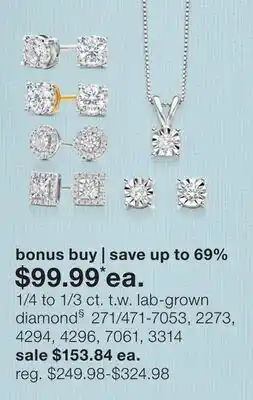 JC Penney 1/4 to 1/3 ct. t.w. lab-grown diamond§ offer
