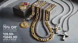 JC Penney Men's gold, sterling silver & stainless steel jewelry offer