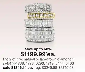 JC Penney 1 to 2 ct. t.w. natural or lab-grown diamond‡◊ offer