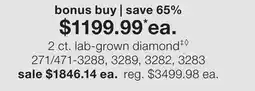 JC Penney 2 ct. lab-grown diamond‡◊ offer