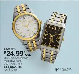 JC Penney U.S. Polo Association men's two-tone offer