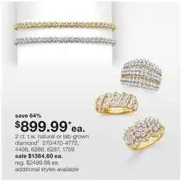 JC Penney 2 ct. t. w. natural or lab-grown diamond‡ offer