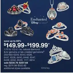 JC Penney 1/10 to 1/5 ct. t.w. natural diamond &/or genuine or lab-created gemstone§ offer