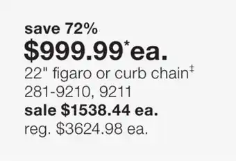 JC Penney 22 figaro or curb chain‡ offer