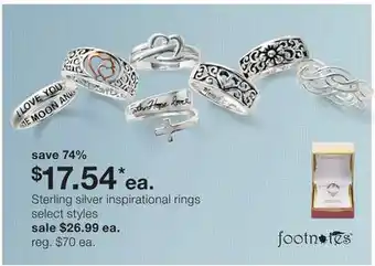 JC Penney Sterling silver inspirational rings offer