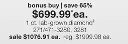 JC Penney 1 ct. lab-grown diamond‡ offer