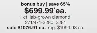 JC Penney 1 ct. lab-grown diamond‡ offer