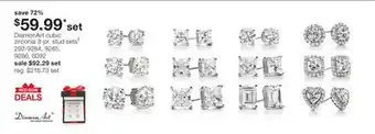 JC Penney DiamonArt cubic zirconia 3-pr. stud sets§ offer