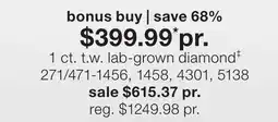 JC Penney 1 ct. t.w. lab-grown diamond‡ offer