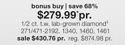 JC Penney 1/2 ct. t. w. lab-grown diamond‡ offer