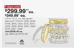 JC Penney 1/3 to 1/2 ct. t.w. lab-grown diamond‡ offer