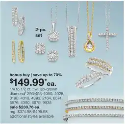 JC Penney 1/4 to 1/2 ct. t.w. lab-grown diamond§ offer