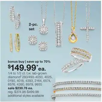 JC Penney 1/4 to 1/2 ct. t.w. lab-grown diamond§ offer