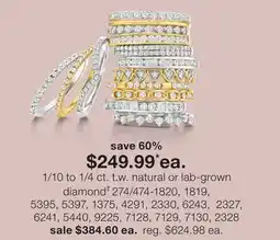 JC Penney 1/10 to 1/4 ct. t.w. natural or lab-grown diamond‡ offer