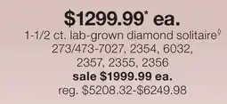 JC Penney 1-1/2 ct. lab-grown diamond solitaire◊ offer