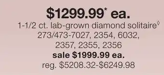 JC Penney 1-1/2 ct. lab-grown diamond solitaire◊ offer