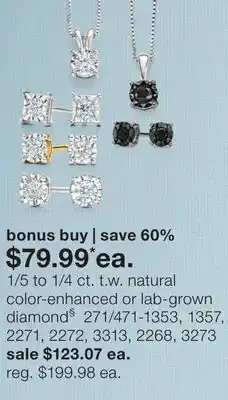 JC Penney 1/5 to 1/4 ct. t.w. natural color-enhanced or lab-grown diamond§ offer