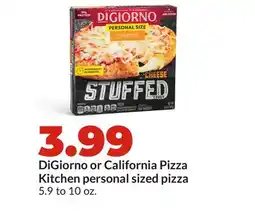 Hy-Vee DiGiorno or California Pizza Kitchen personal sized pizza offer