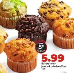 Hy-Vee Bakery-fresh jumbo loaded muffins offer