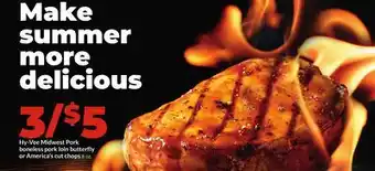 Hy-Vee Hy-Vee Midwest Pork boneless pork loin butterfly or America's cut chops offer