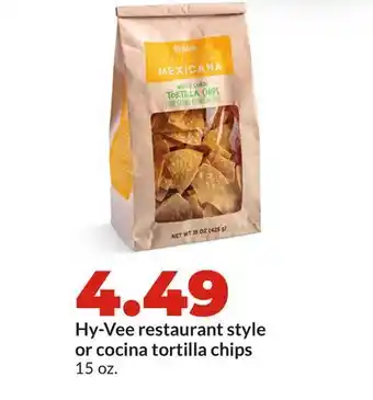Hy-Vee Hy-Vee restaurant style or cocina tortilla chips offer