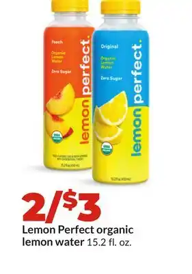 Hy-Vee Lemon Perfect organic lemon water offer