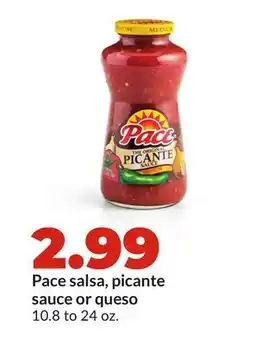 Hy-Vee Pace salsa, picante sauce or queso offer