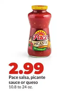 Hy-Vee Pace salsa, picante sauce or queso offer