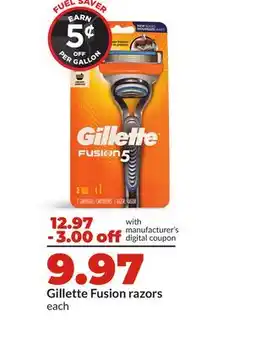 Hy-Vee Gillette Fusion razors offer