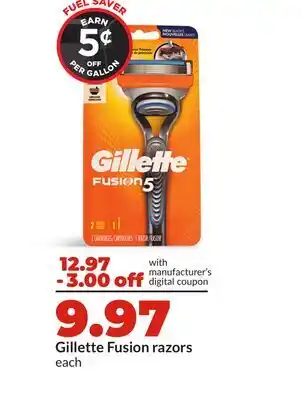 Hy-Vee Gillette Fusion razors offer