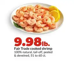 Hy-Vee Fair Trade cooked shrimp offer