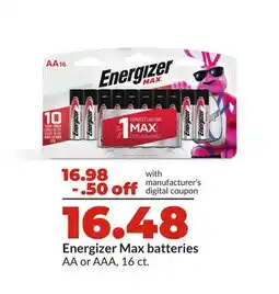 Hy-Vee Energizer Max batteries offer