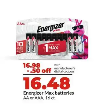 Hy-Vee Energizer Max batteries offer