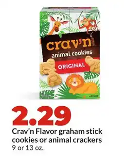 Hy-Vee Crav'n Flavor graham stick cookies or animal crackers offer