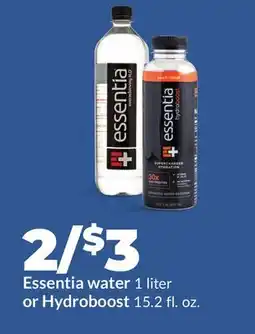 Hy-Vee Essentia water 1 liter or Hydroboost 15.2 fl. oz offer