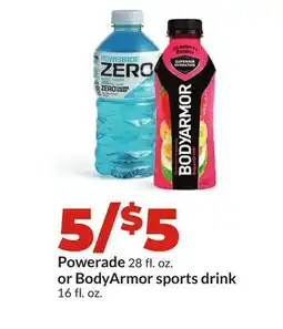 Hy-Vee Powerade 28 fl. oz. or BodyArmor sports drink 16 fl. oz offer