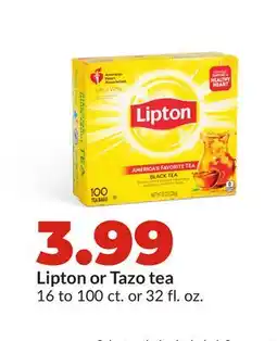 Hy-Vee Lipton or Tazo tea offer