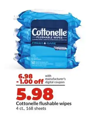 Hy-Vee Cottonelle flushable wipes offer
