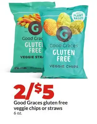 Hy-Vee Good Graces gluten free veggie chips or straws offer