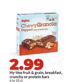 Hy-Vee Hy-Vee fruit & grain, breakfast, crunchy or protein bars offer